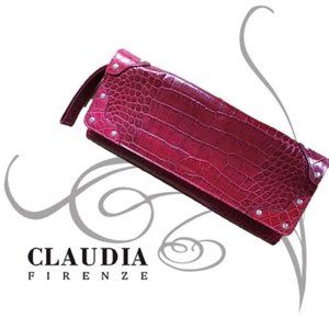 RED LEATHER CLAUDIA CLUTCH
